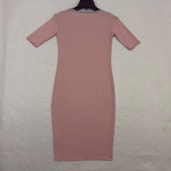 LuLaRoe Julia Dress Womens XXS Pink Blue Colorblock Stretch Knee Length USA - Picture 8 of 12